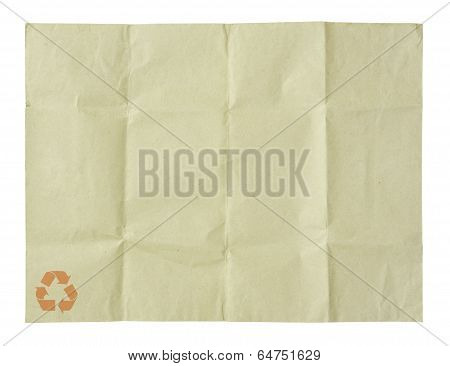 Recycled Crumpled Paper Isolated On White