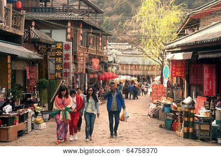 Shuhe Ancient Town In Lijiang,yunnan Province In Southwestern Of China.