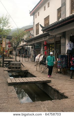 Shuhe Ancient Town In Lijiang,?Yunnan In China.