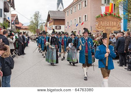 Miesbach / Germany / Bavaria - 05.May: protect mountain Company Bad Aibling