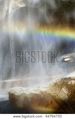 Waterfall known as Vernal Fall falling on a smooth wall of granite in Yosemite National Park, California, USA