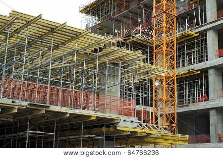 High-rise building under construction.