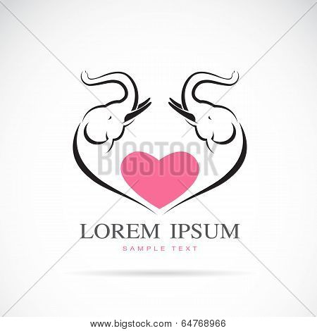 Vector Image Of Elephant And Heart