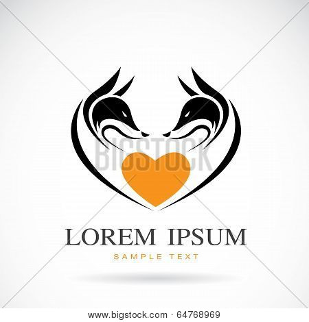 Vector Image Of Fox And Heart