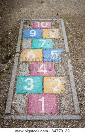 colourful grunge vintage hopscotch