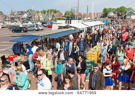 People Visiting A Fare At A National Dutch Holiday
