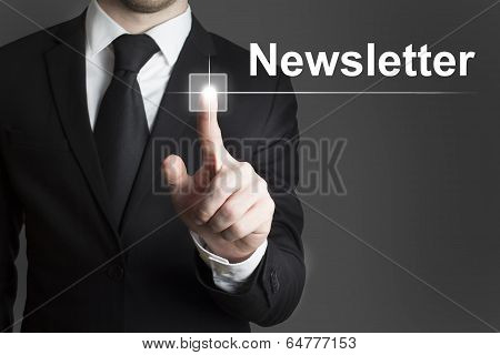 businessman newsletter button