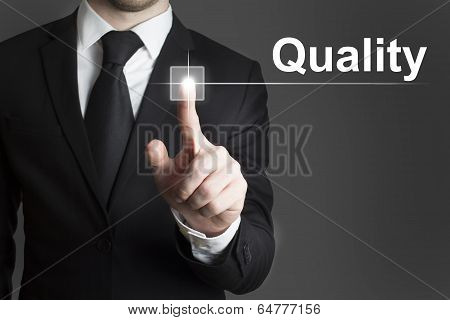 businessman virtual button quality