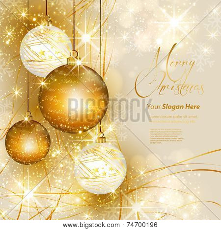 Christmas gold background, easy all editable