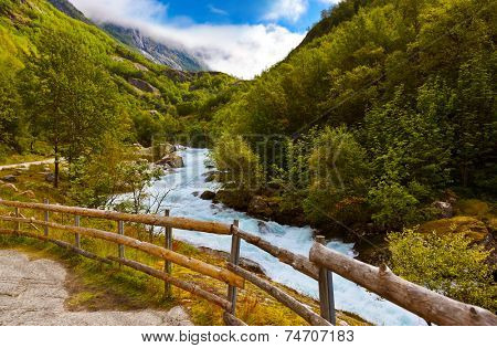 River near Briksdal glacier - Norway - nature and travel background