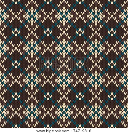 Seamless Knitted Pattern. Vector Background