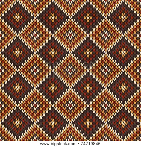Seamless Knitted Pattern. Vector Background