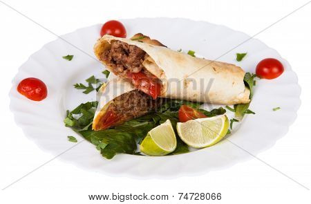 Mexican Food Tacos Isolated On White Background