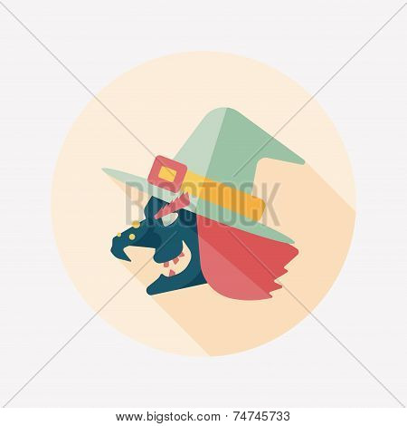 Witch Hat Flat Icon With Long Shadow,eps10