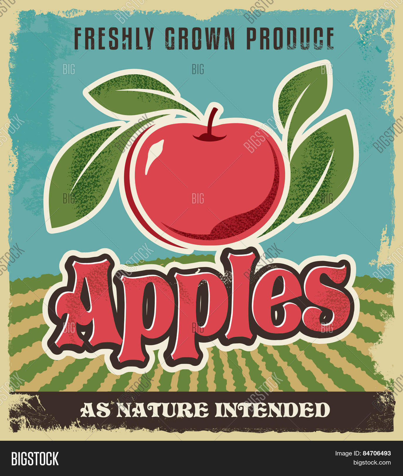 Retro Apple Vintage Vector &amp; Photo (Free Trial) | Bigstock