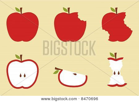 Ilustración del patrón de manzana roja