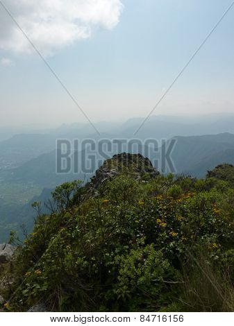 At the top