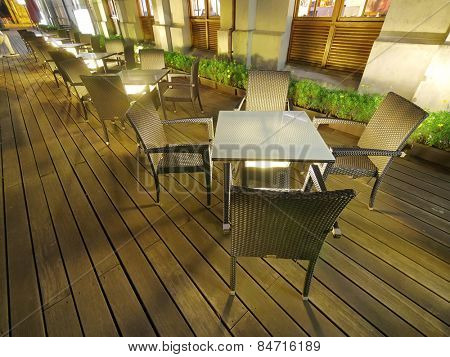 Outdoor restaurant in the night