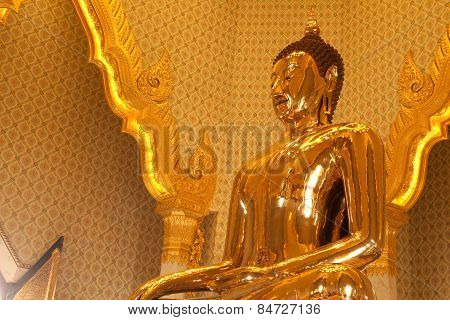 Close Up View Of Golden Buddha Icon