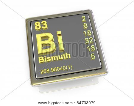 Bismuth. Chemical element. 3d