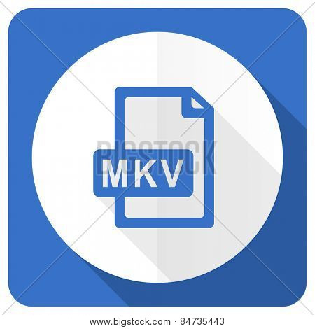 mkv file blue flat icon  