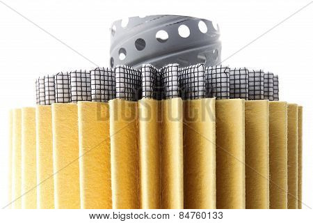 Fuel filter for engine car indetail isolate on white