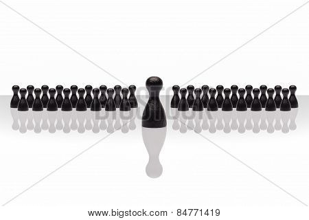 Business Concept Leader Step Forward Group Small Black