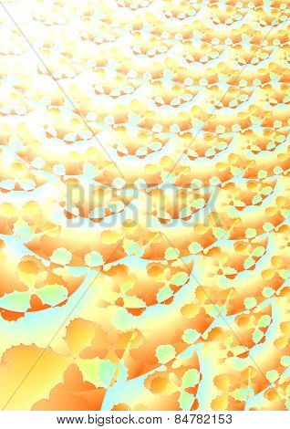 Golden-white wavy floral decorative abstract background