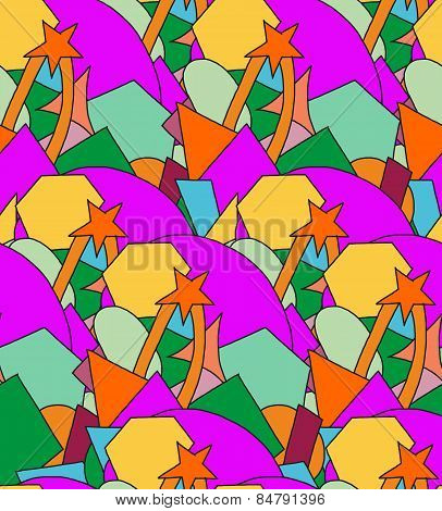 Abstract seamless pattern with geometrical shapes