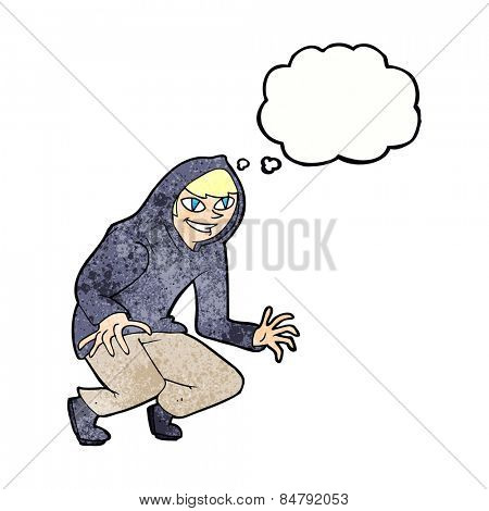 cartoon young man in hooded top