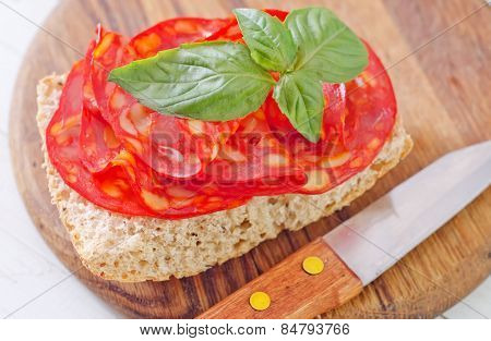 bread with salami