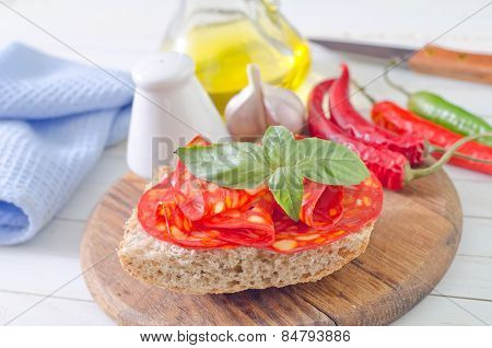bread with salami