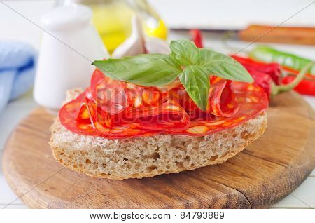 bread with salami