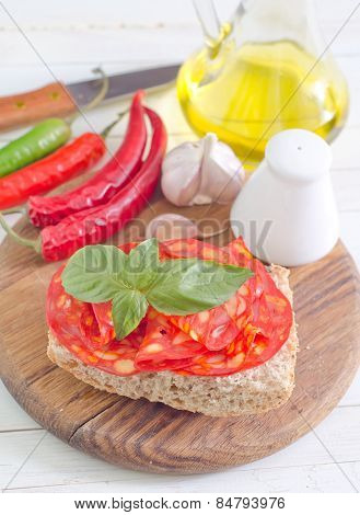 bread with salami