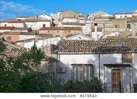 Panoramaudsigt over Bovino. Apulien. Italien.