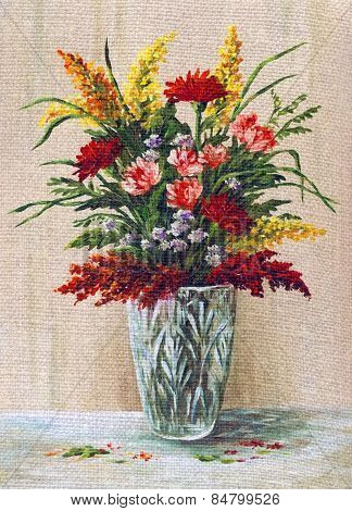 Painting Flowers in a Crystal Vase