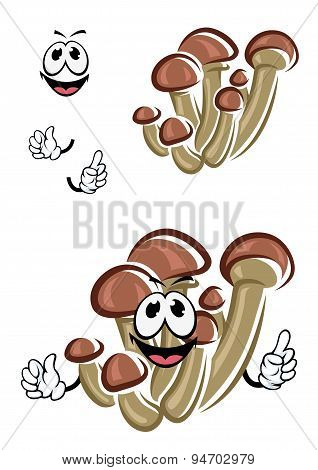 Cartoon honey agaric mushrooms character