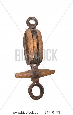 Antique Wooden Pulley