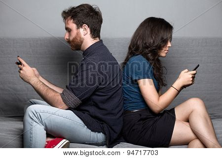 Couple with Smartphones