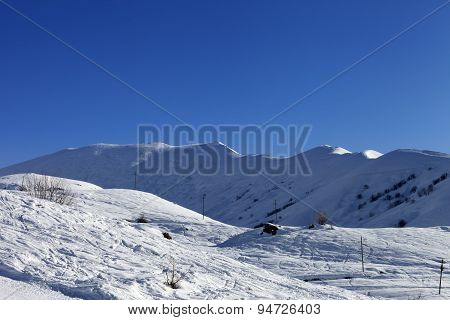 Off-piste Slope In Early Morning
