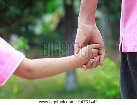 Father Hold Child Hand