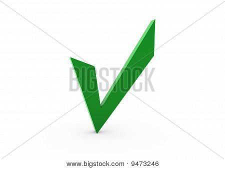 3D grön check