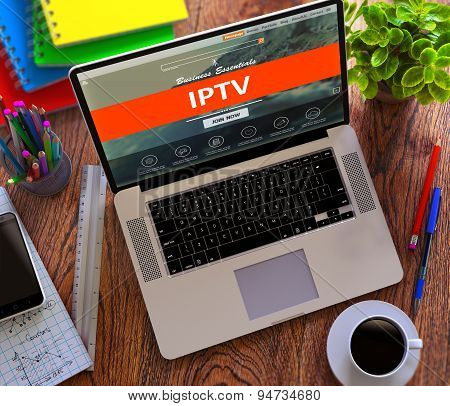 IPTV. Office Working Concept.