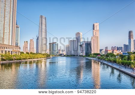 Dusk Scene Of Tianjin Haihe River