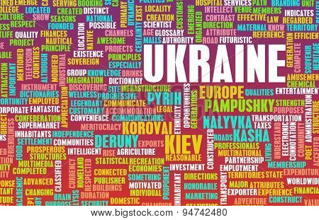 Ukraine as a Country Abstract Art Concept