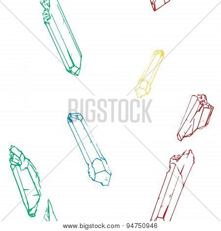 Seamles Pattern With Color Crystals