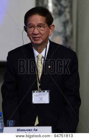 ST. PETERSBURG, RUSSIA - JUNE 22, 2015: Nobel Prize Laureate in chemistry Yuan Tseh Lee during Saint Petersburg scientific forum 