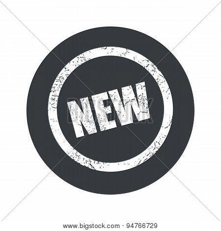 Monochrome round NEW sign icon