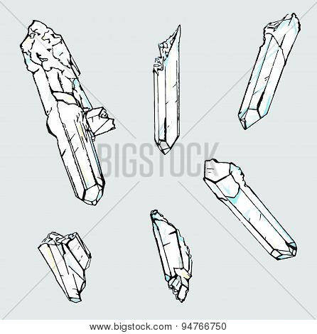 Set Of Crystals  In Color.eps