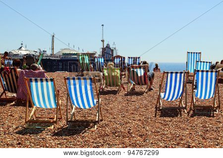 People sunbathing